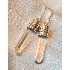 347 Boucles d'oreilles quartz de lémurie, argent sterling